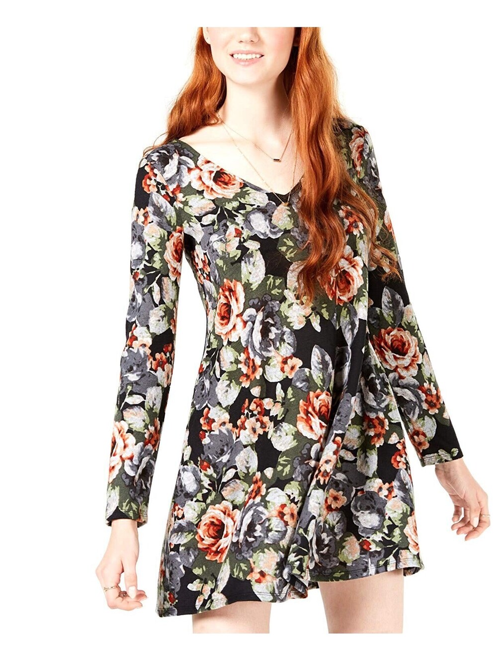 Bcx Juniors Floral Chiffon Lace Back Dress Size M